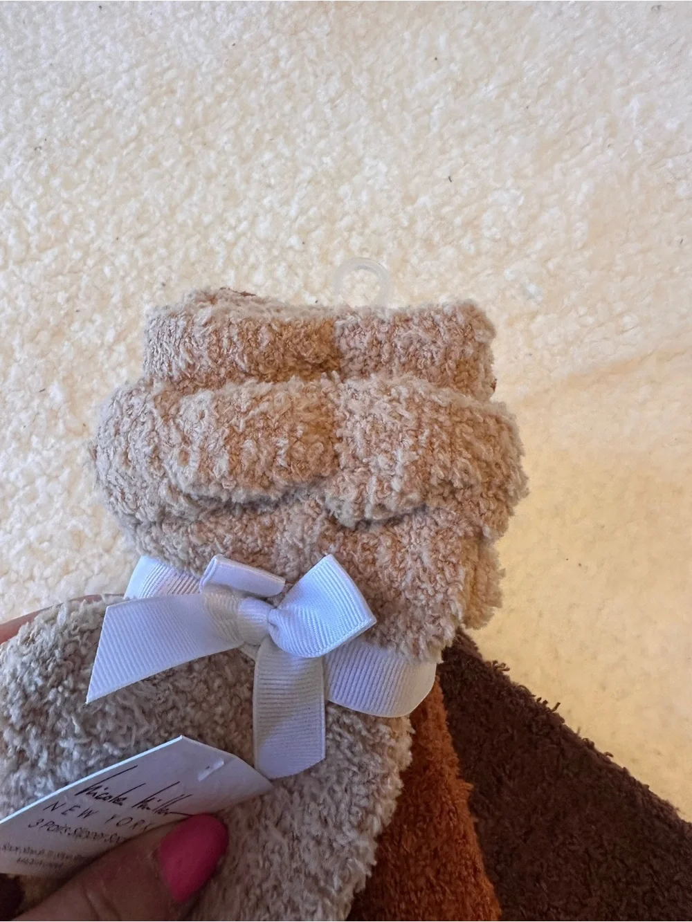 Nicole Miller Plush Slipper Socks